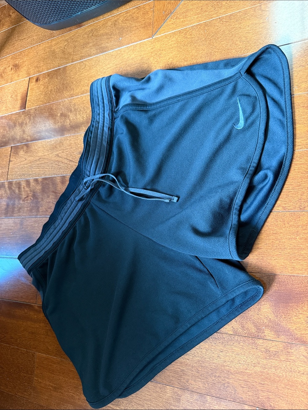 Nike Black Women's Running Shorts with Drawstring - Gray accents
